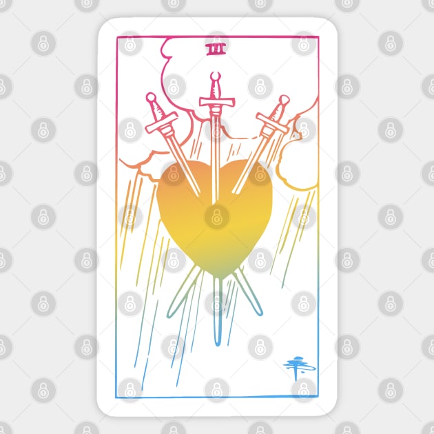 3 of Swords - Pansexual Pride - Tarot Sticker by queerenough